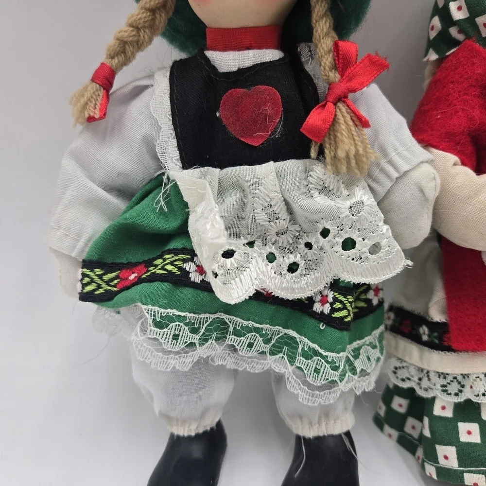 Hand Painted German Bavarian Porcelain Doll‎ Girl Boy Grandma Vtg Folk Figures